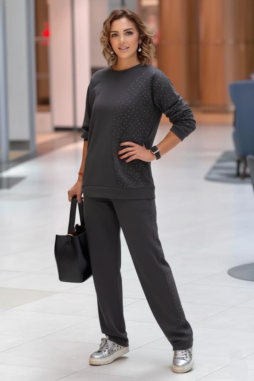 Füme Renk Samanyolu Taşlı Takım