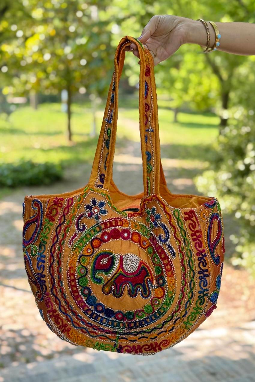 Hardal Filli Aynalı Etnik Çanta