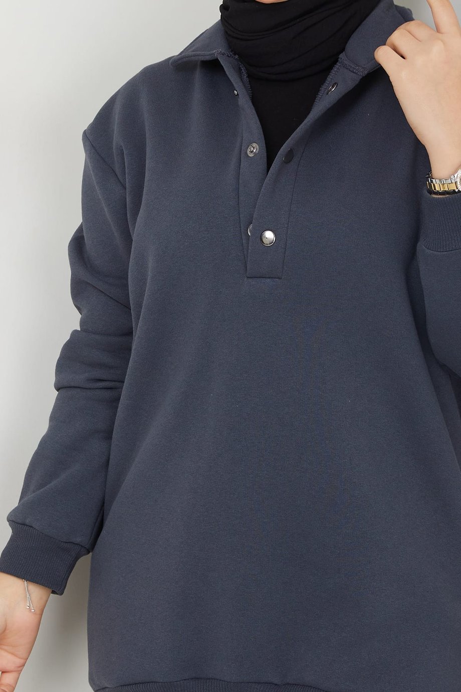 Çıkarılabilir Kapüşonlu 3 İplik Şardonlu Sweatshirt Antrasit