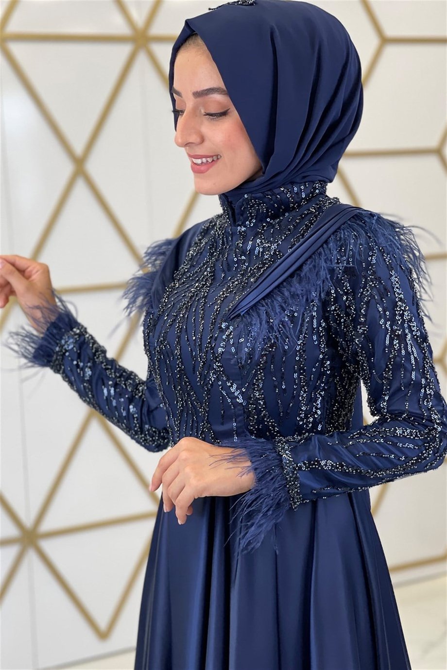 Hürrem Tesettür Abiye Lacivert