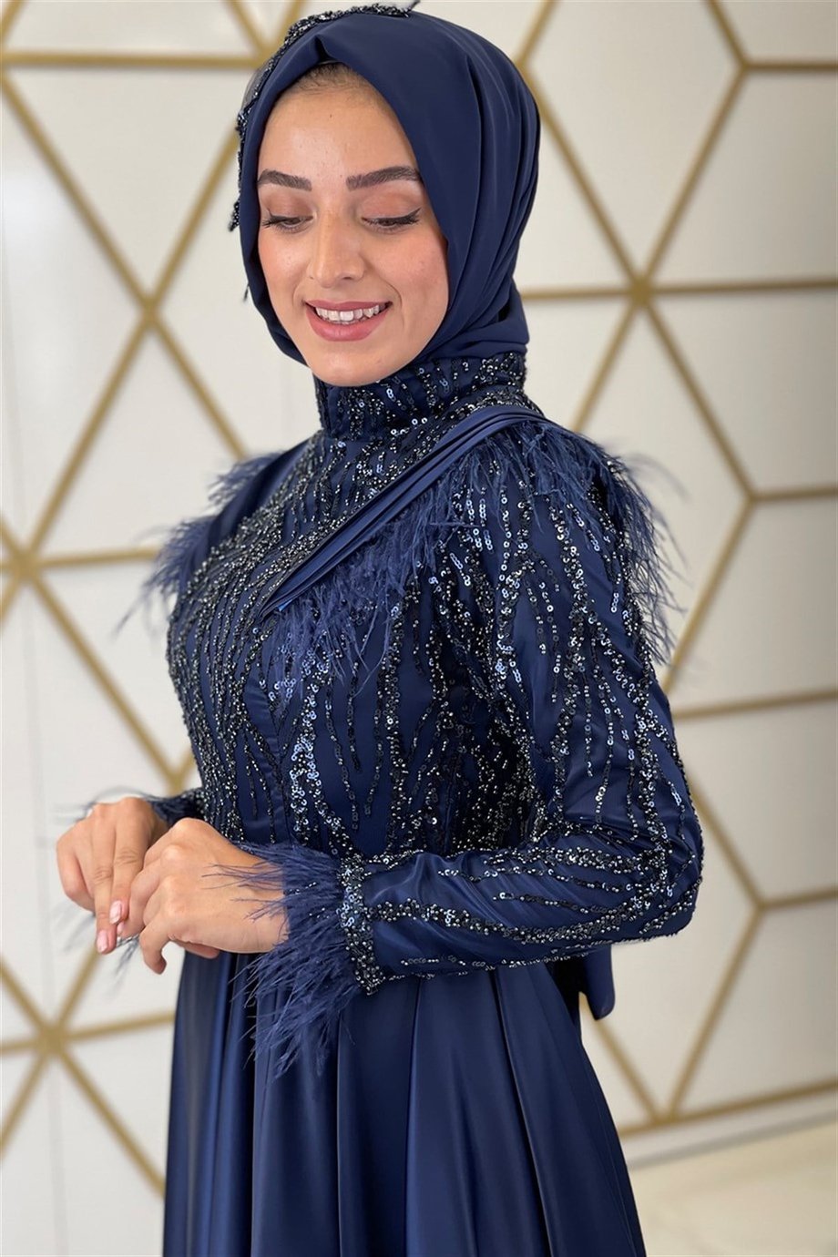 Hürrem Tesettür Abiye Lacivert