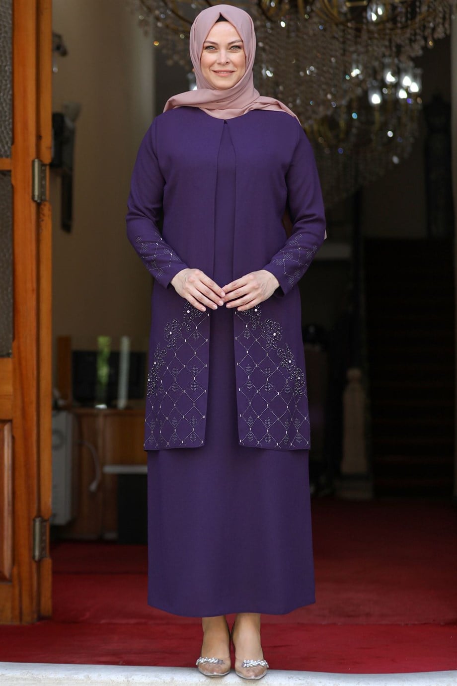 Rabia Tesettür Abiye Mor