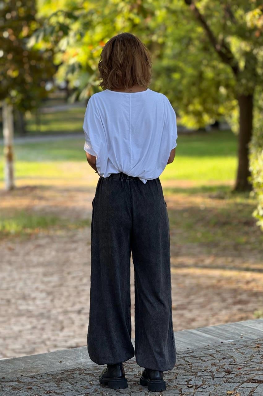 Antrasit Renk %100 Pamuk Triko Şalvar