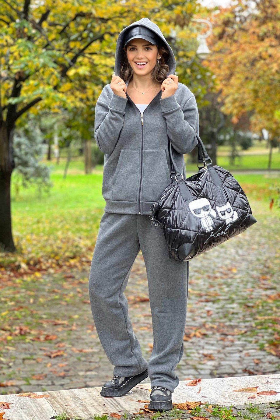 Antrasit Renk Kalın 3 İplik İçi Şardonlu Fermuarlı Kışlık Eşofman Takım