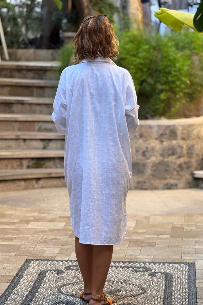 Beyaz Portre Detaylı İtalyan Elbise