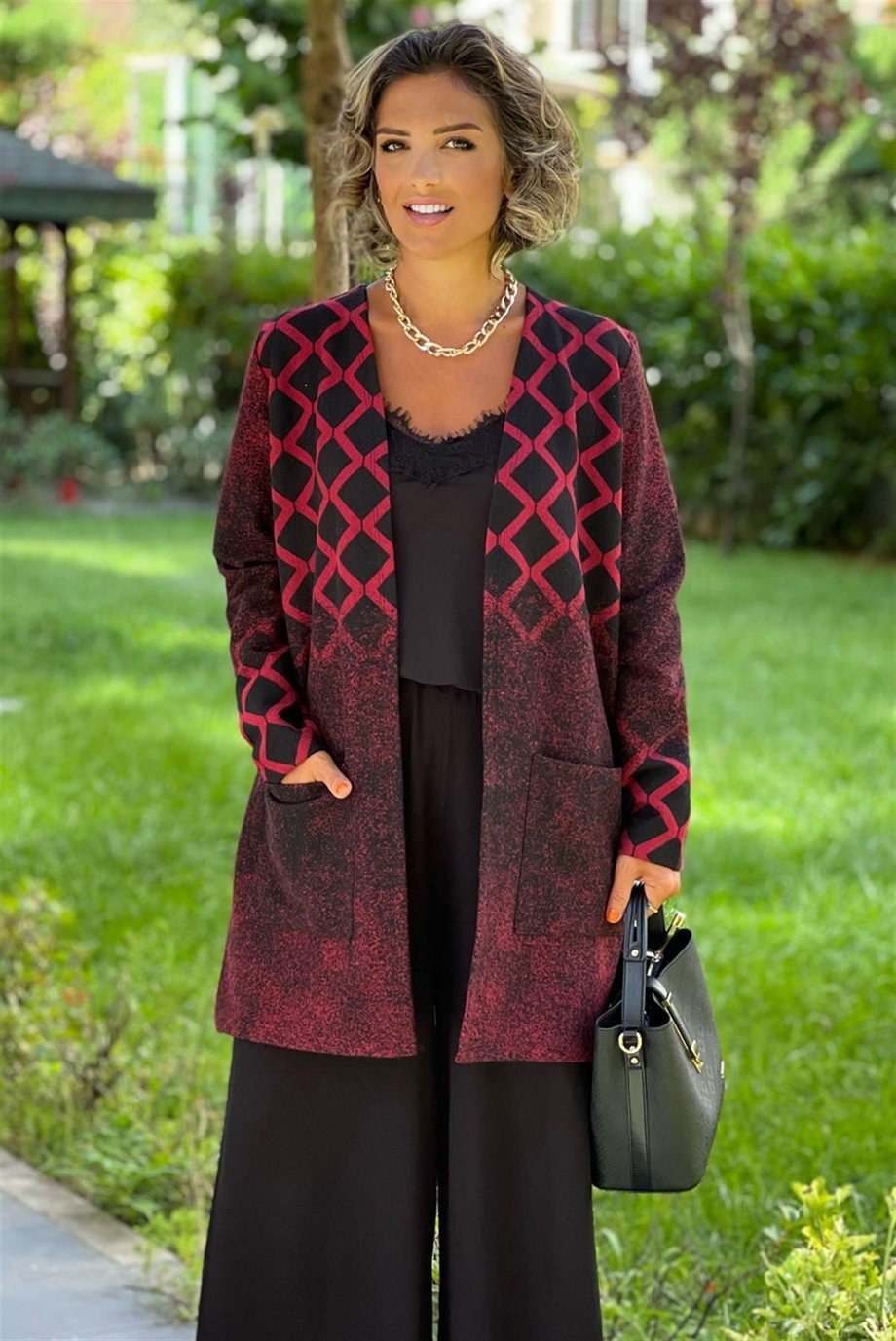 Bordo Kırçıllı Jakar Hırka