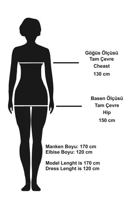 Haki Dalga Desenli Gömlek Elbise %100 Pamuk Viskon