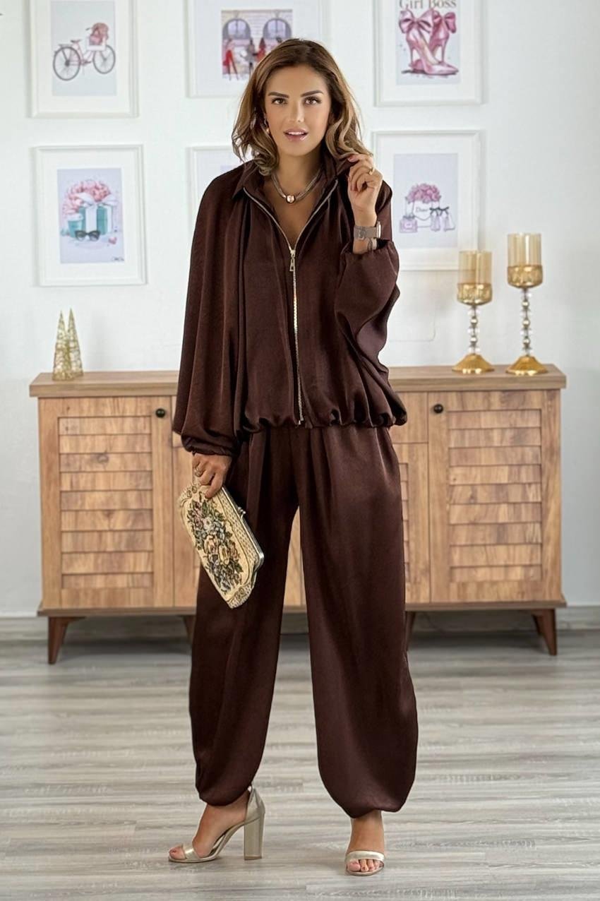 Kahverengi Saten Takım