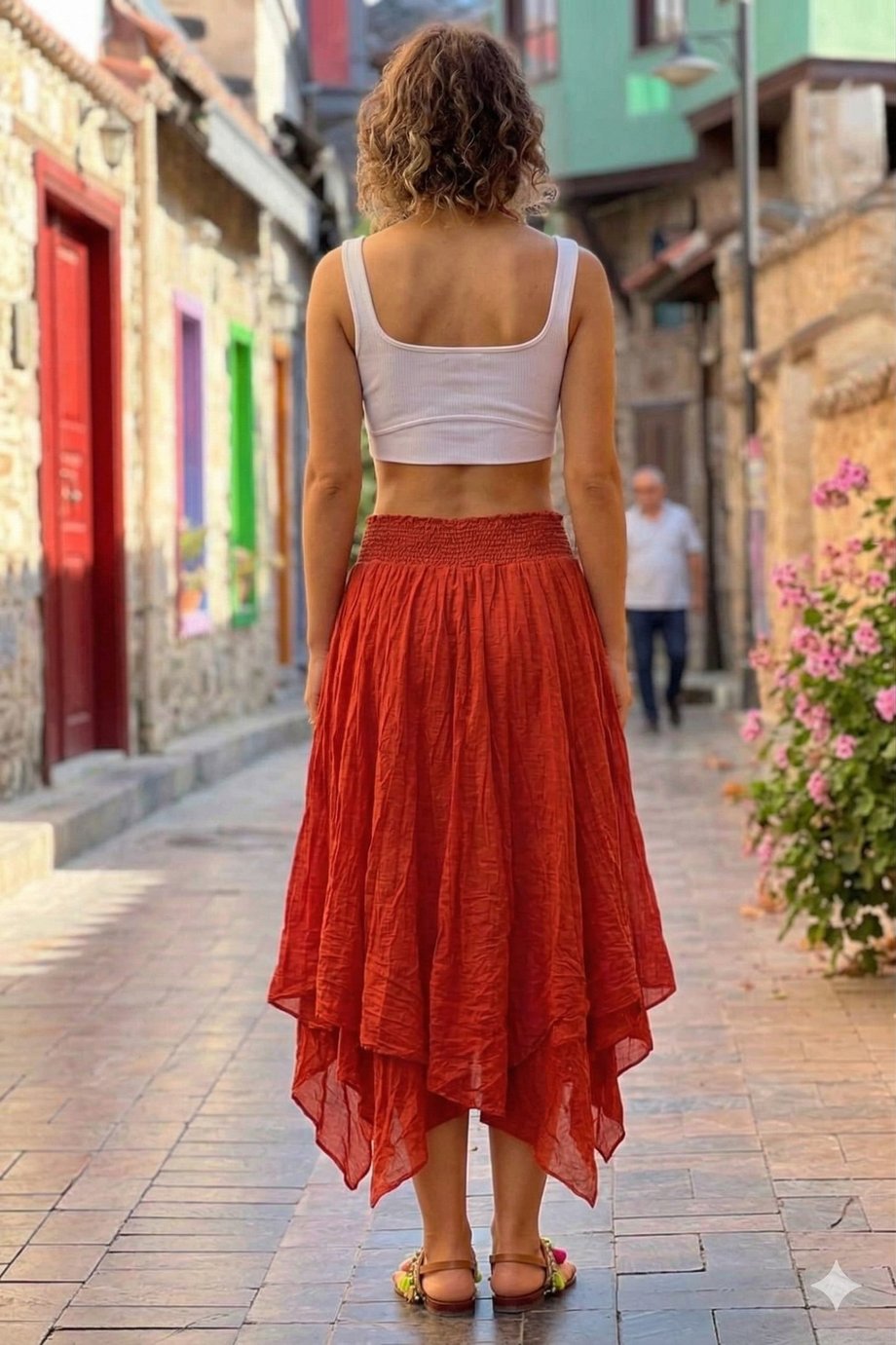 Kırmızı Renk %100 Pamuk Astarlı Cadı Etek