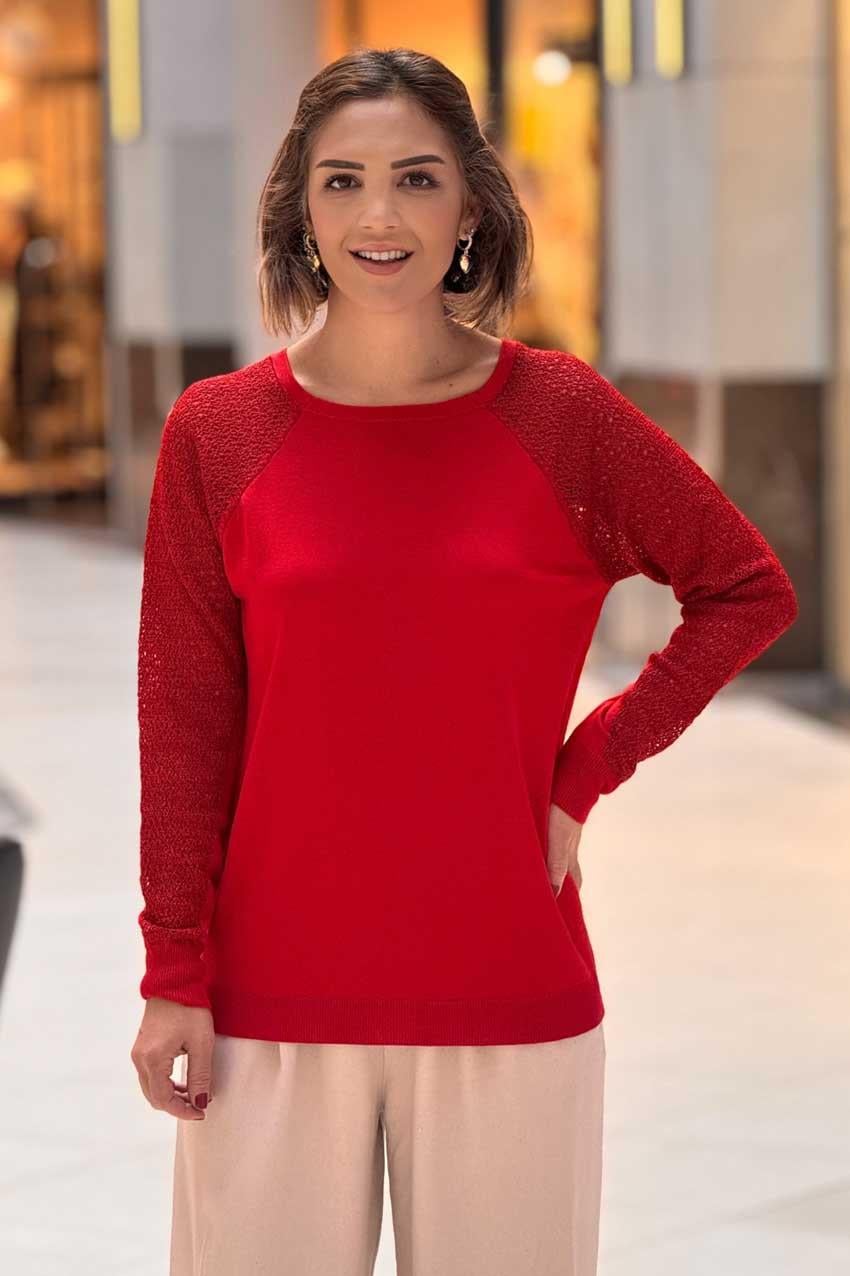 Kırmızı Triko Kazak