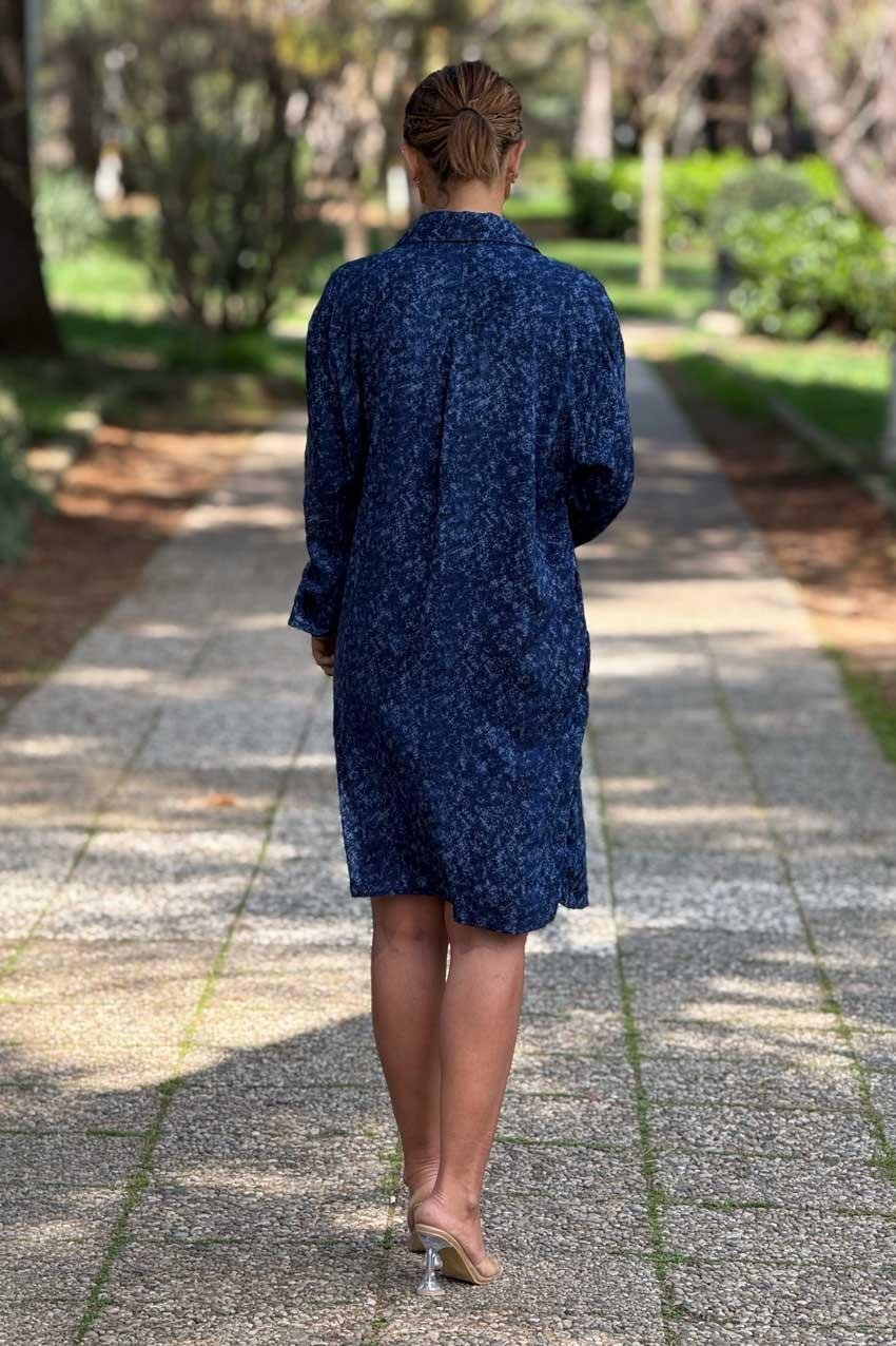 Kot Rengi Renk %100 Pamuk Midi Boy Gömlek Elbise