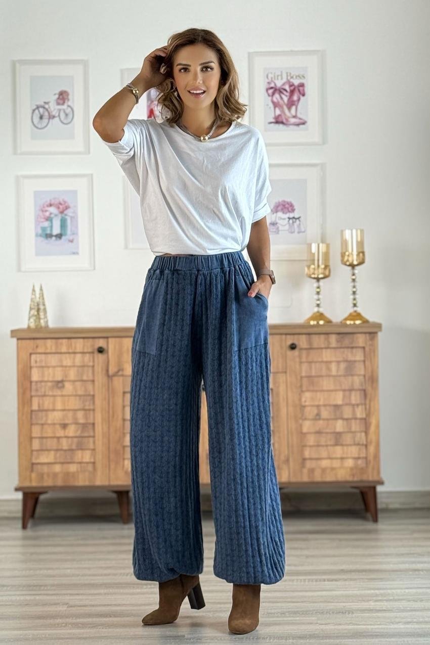 Lacivert Ajurlu Şalvar