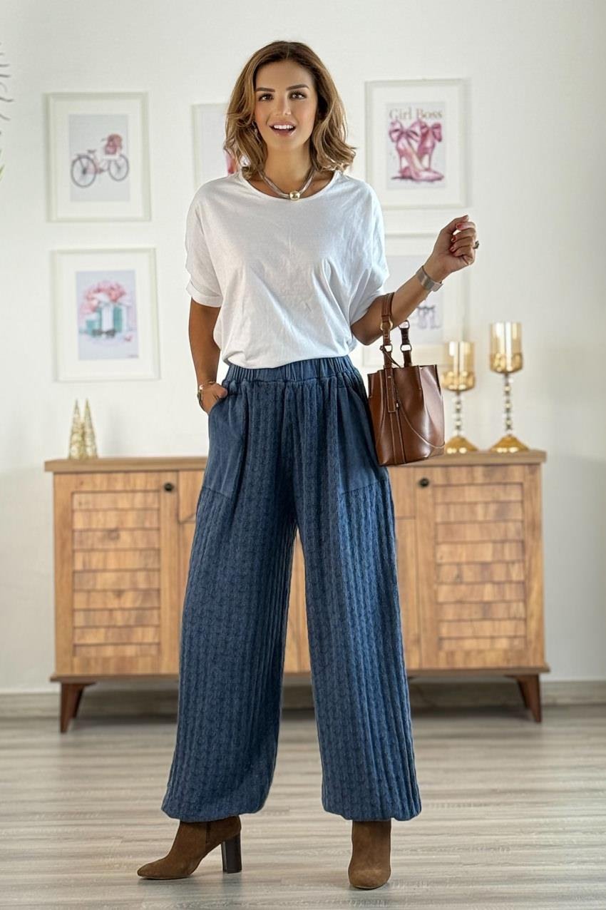 Lacivert Ajurlu Şalvar