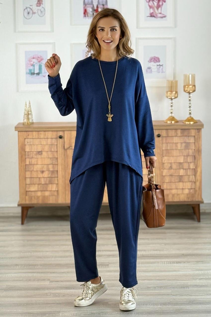 Lacivert Lucky Pantolon Bluz Takım