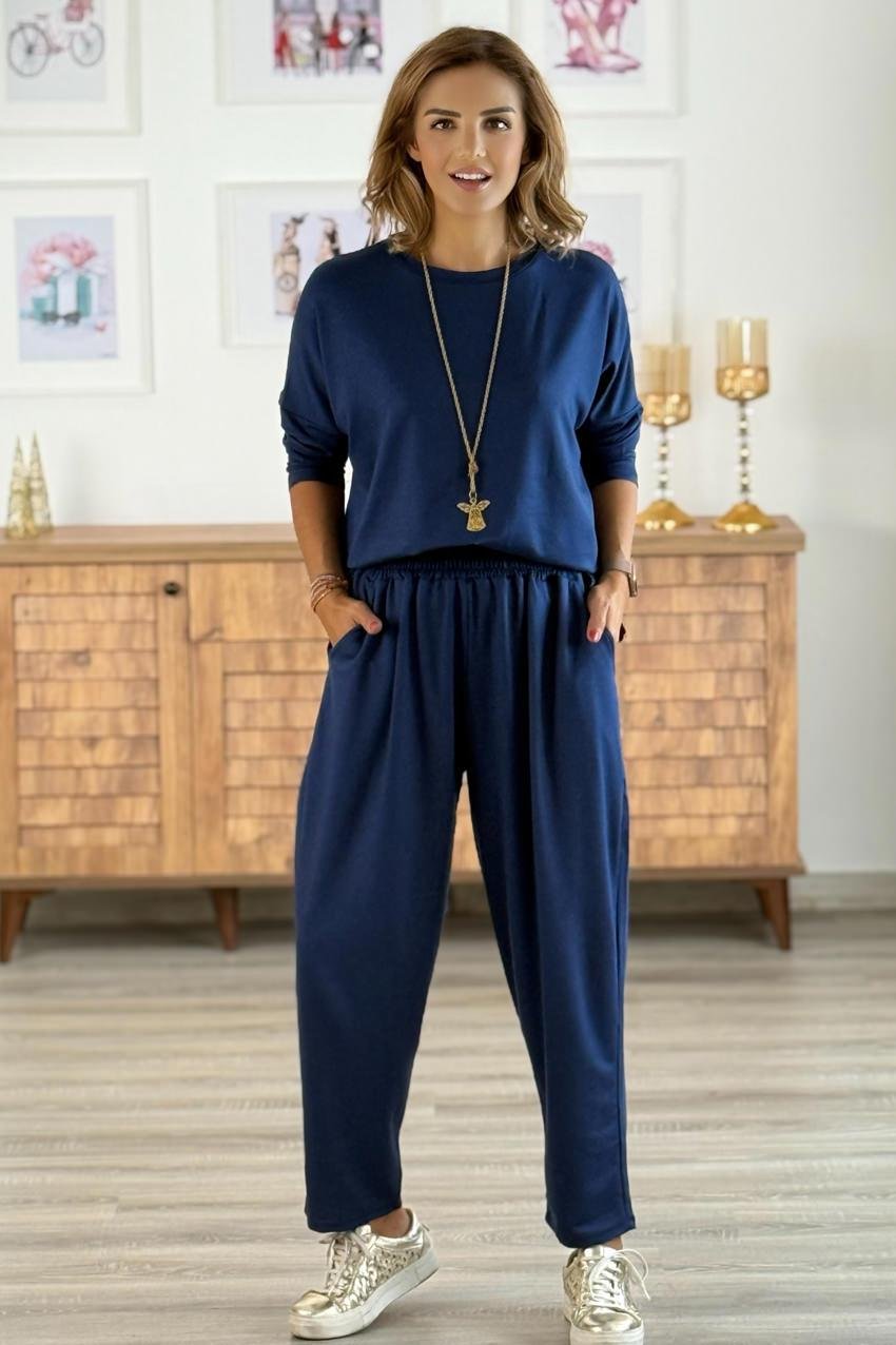 Lacivert Lucky Pantolon Bluz Takım