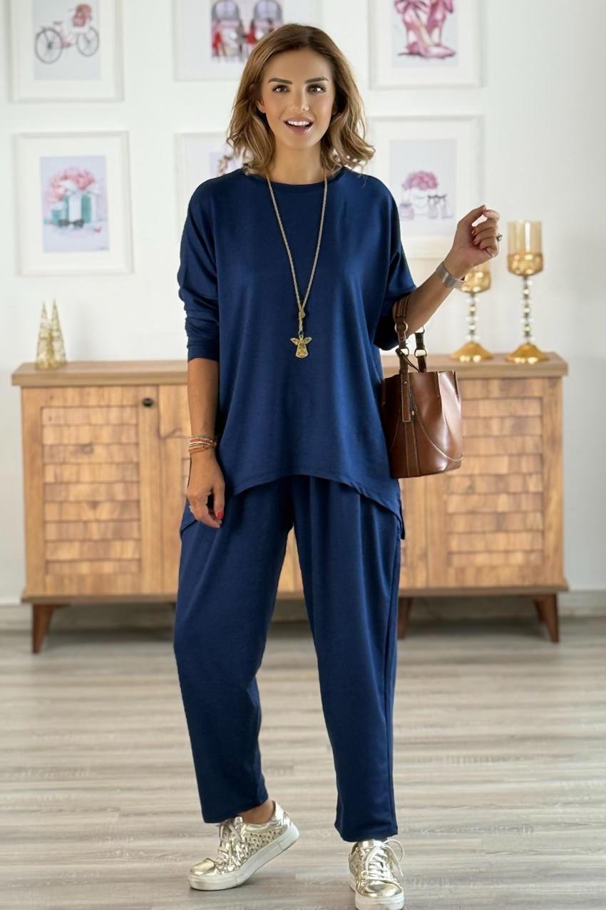 Lacivert Lucky Pantolon Bluz Takım