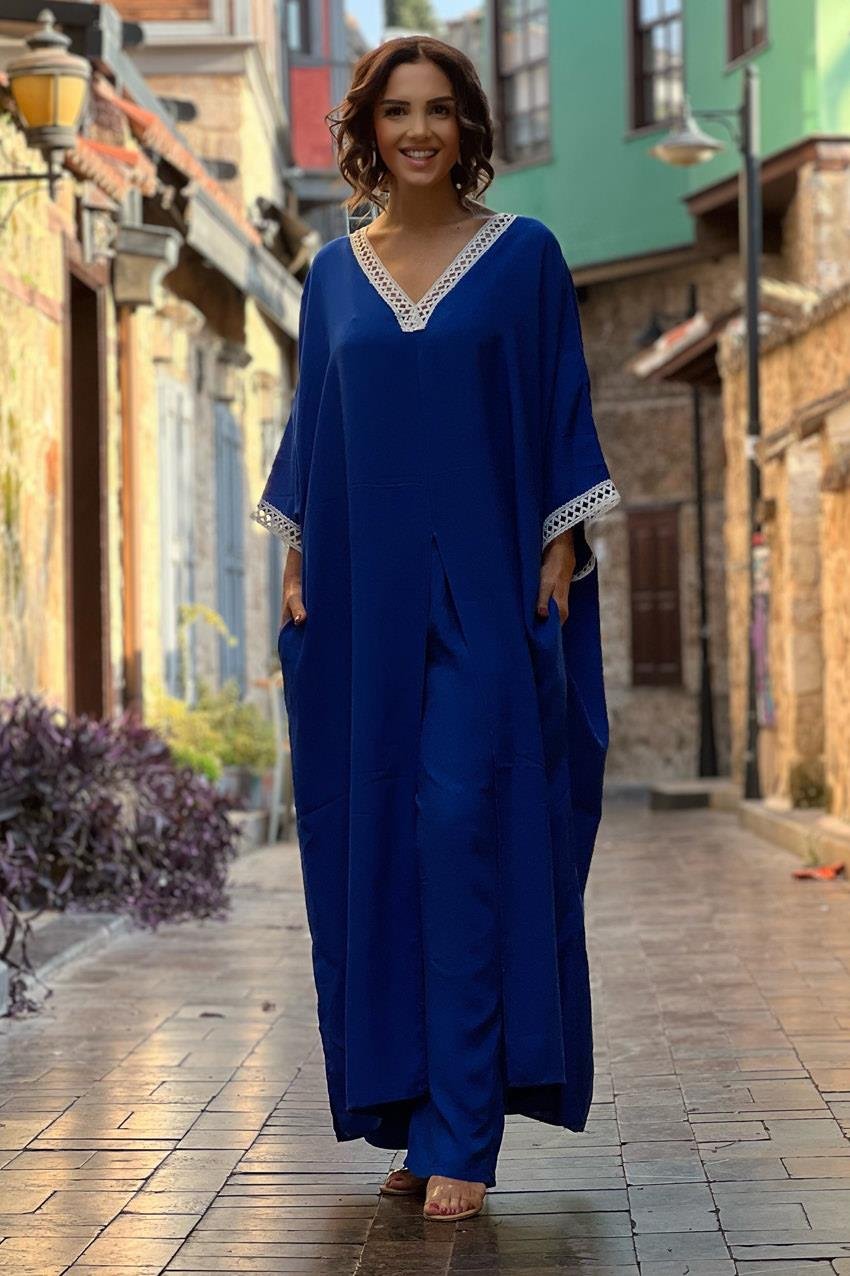 Mavi Anatolia Pantolon Tunik İkili Takım
