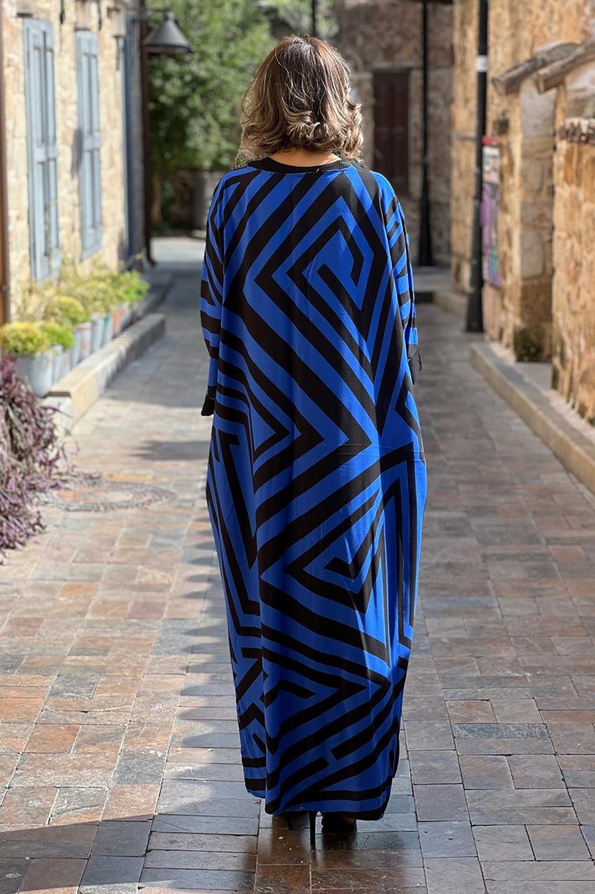 Mavi Çizgili Pantolon Tunik İkili Takım