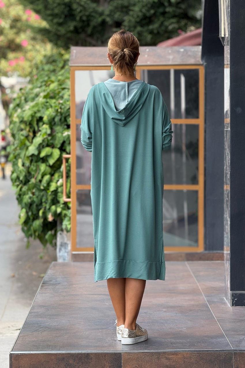 Mint Yeşili Sweat Elbise - Modal Kumaş