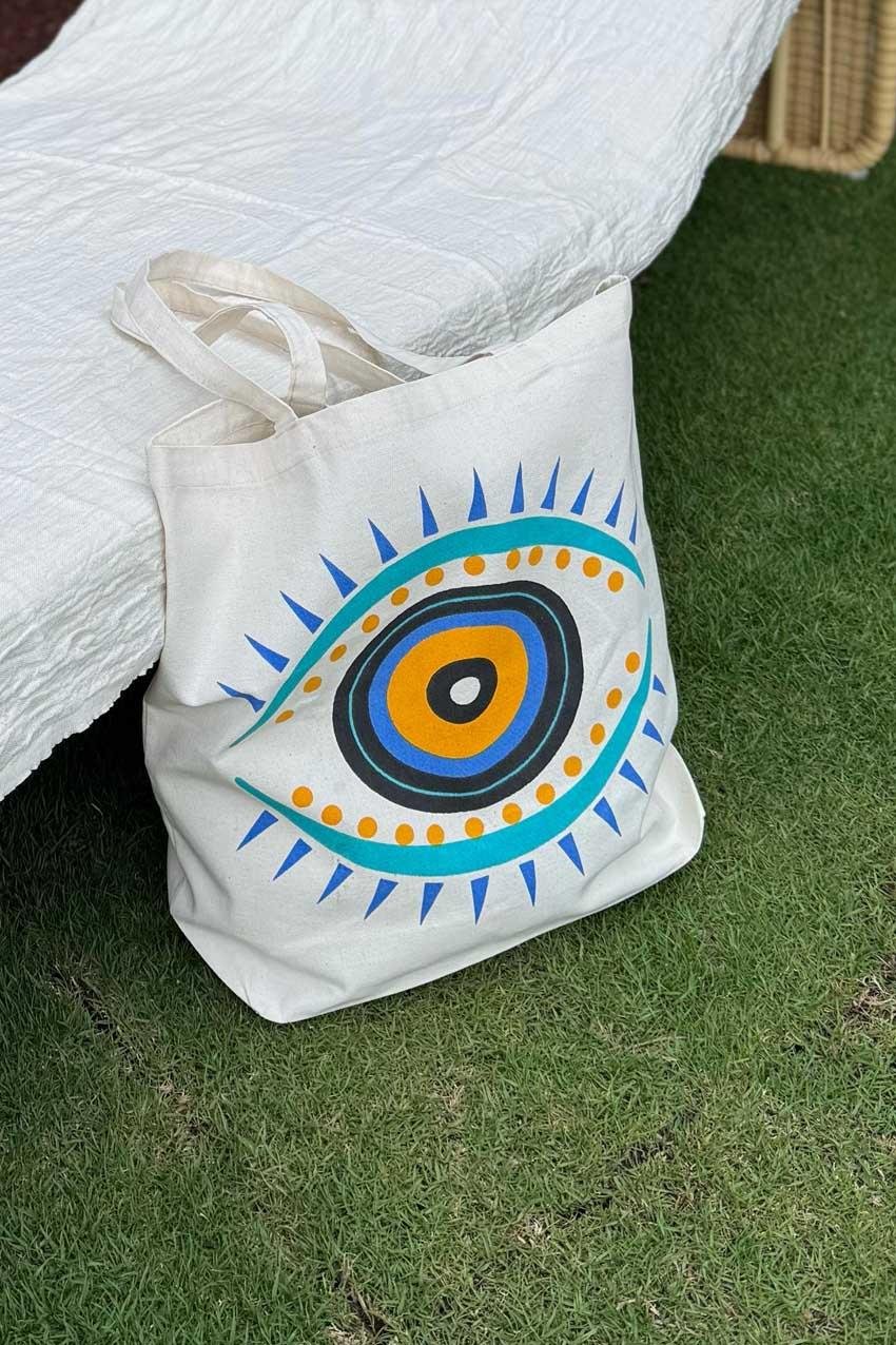 Nazar Desenli Bez Çanta