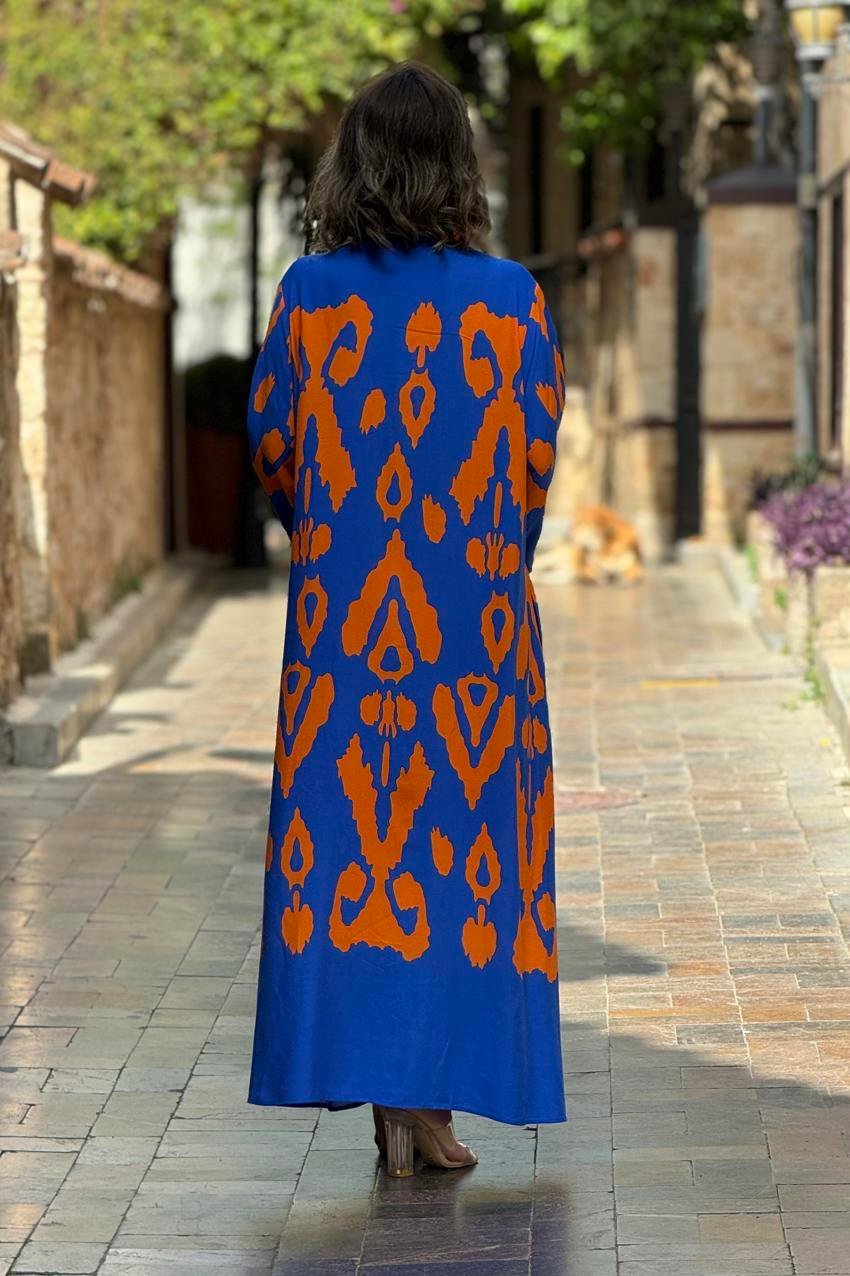 Oranj Alice Desen Gömlek Elbise