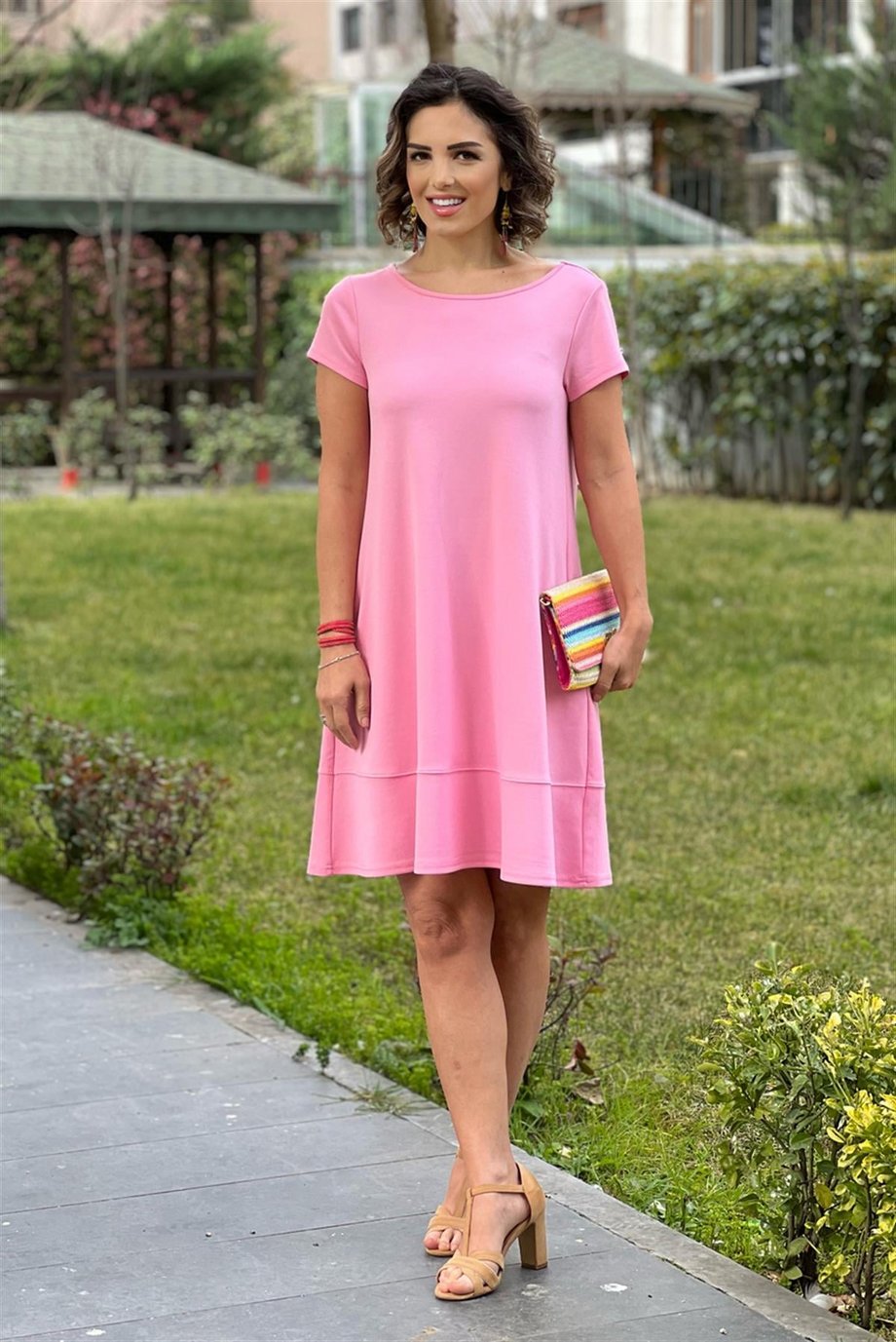 Pembe Renk Matmazel Elbise