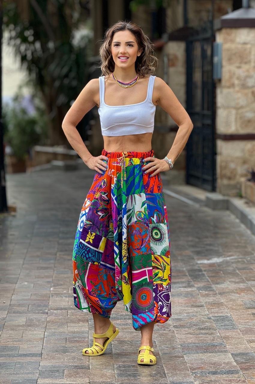 Renkli Patchwork Şalvar