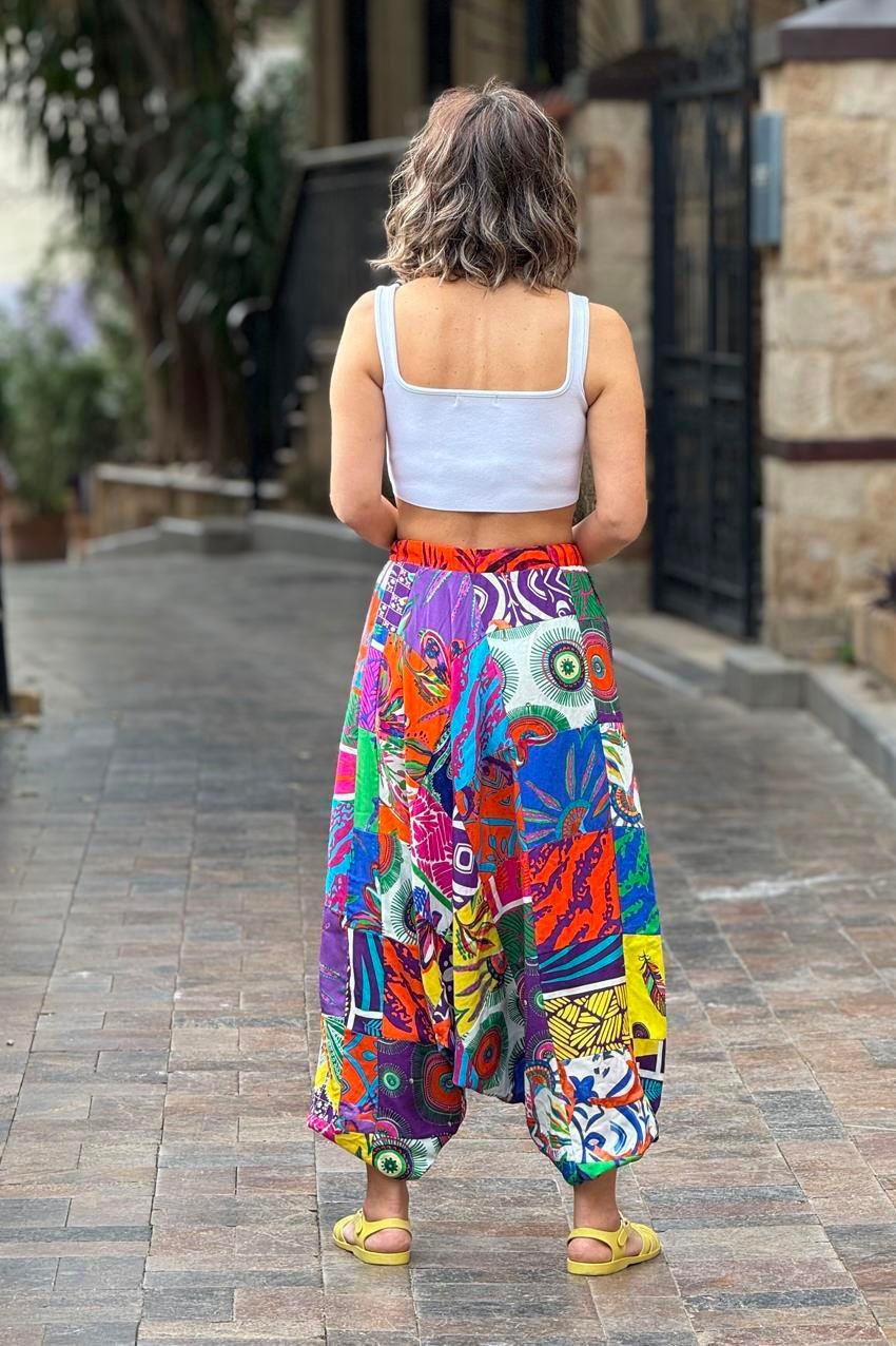 Renkli Patchwork Şalvar