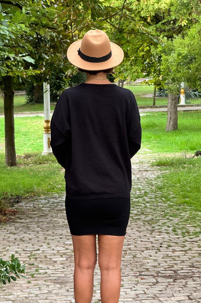 Siyah Basic Triko Kazak