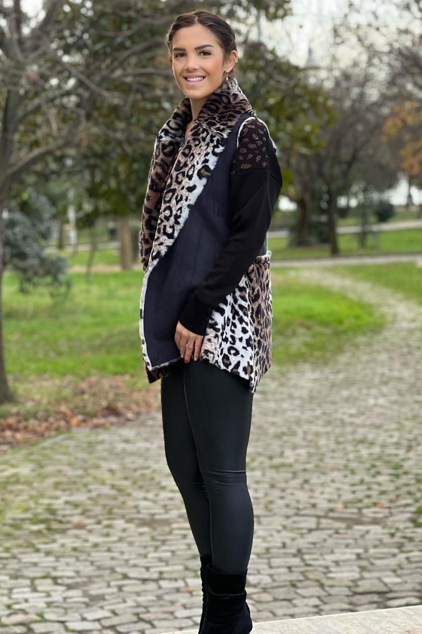 Siyah Güderi Yelek