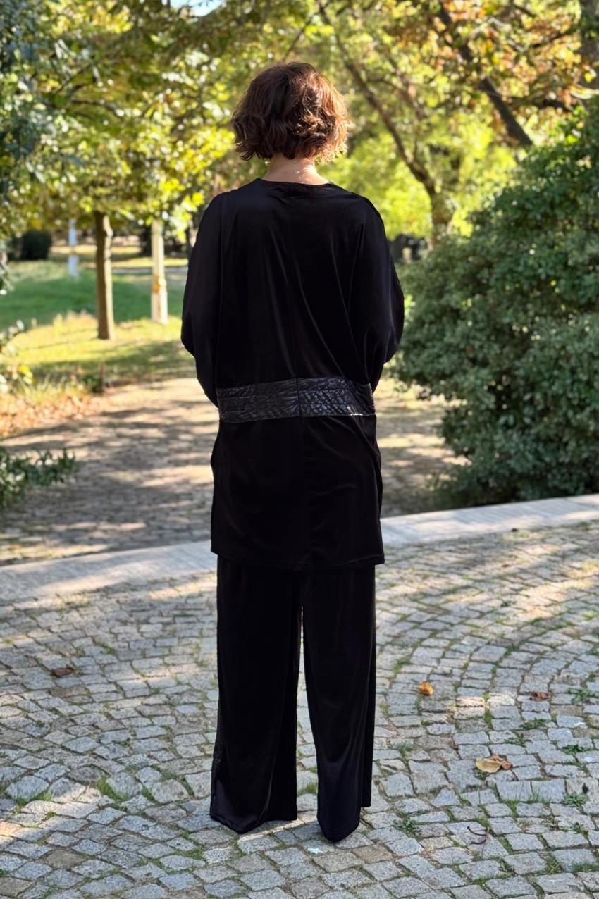 Siyah Kadife İtalyan Takım