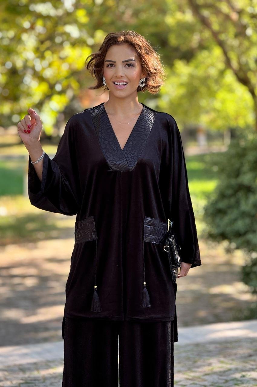 Siyah Kadife İtalyan Takım