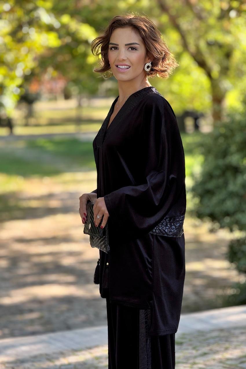 Siyah Kadife İtalyan Takım