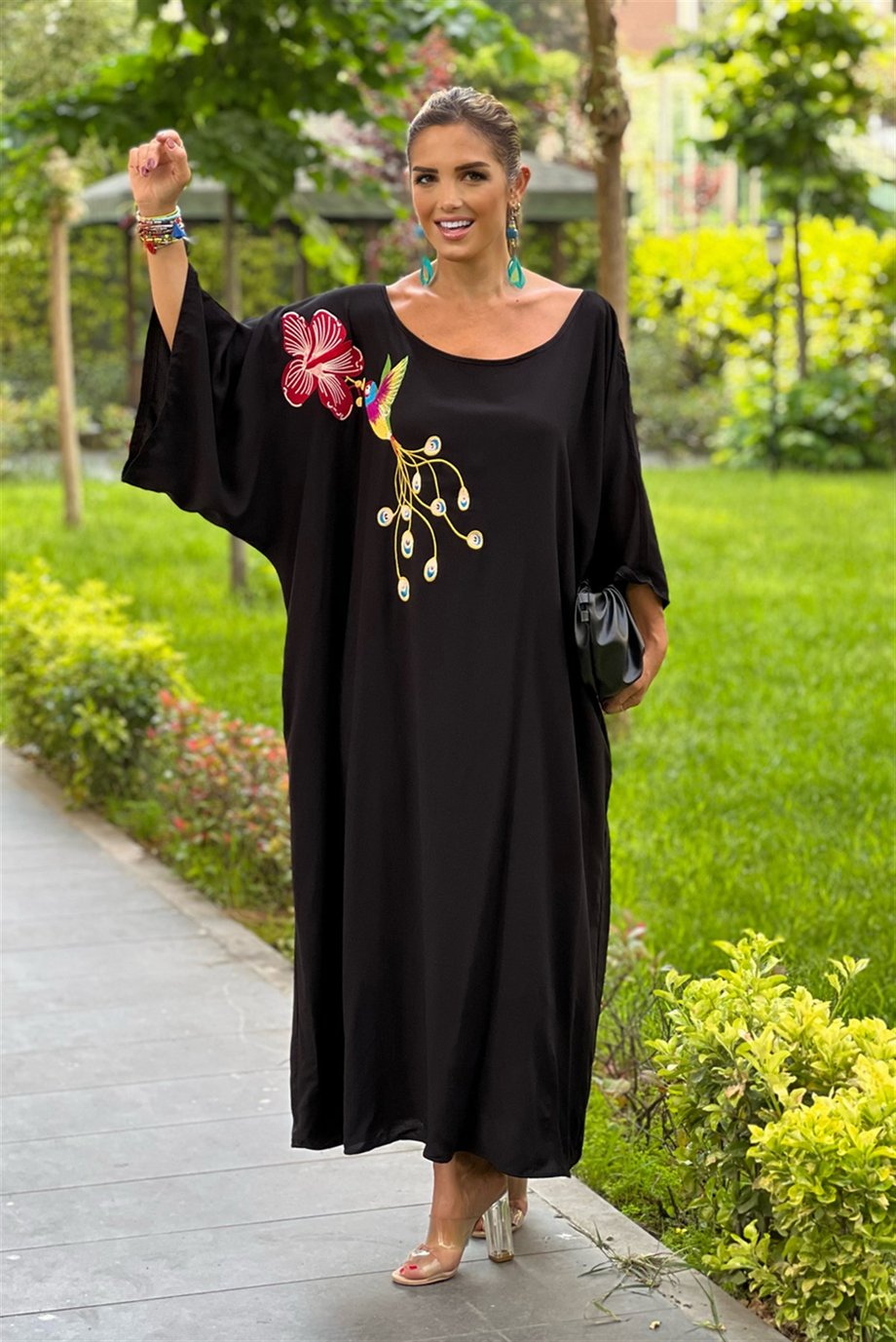 Siyah Lovestory Freesize Elbise