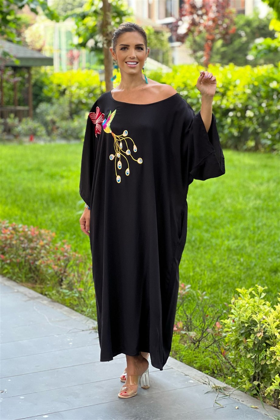 Siyah Lovestory Freesize Elbise