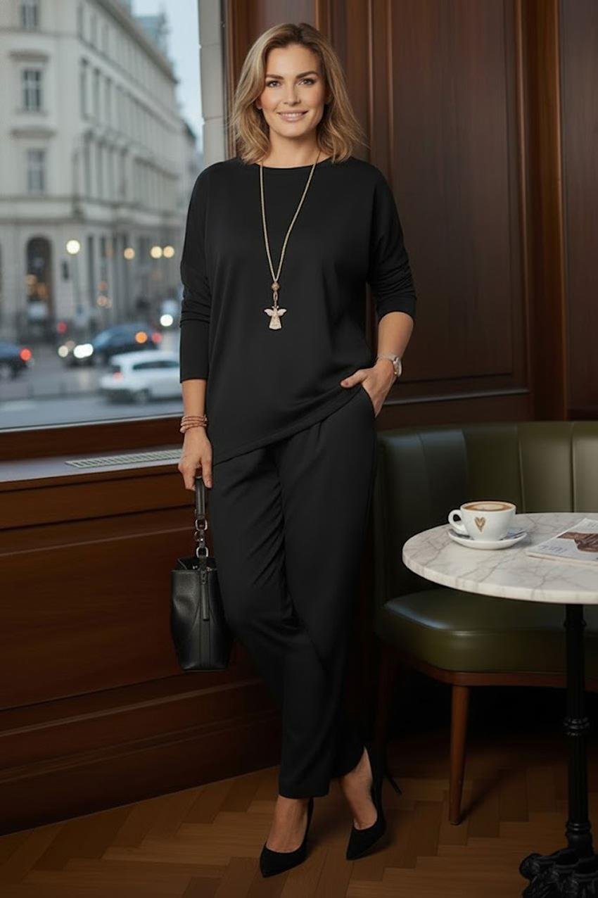 Siyah Lucky Pantolon Bluz Takım