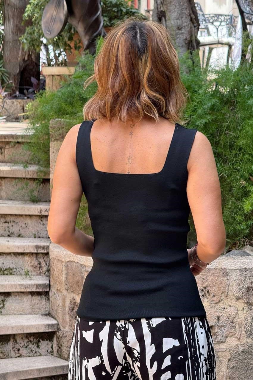 Siyah Pamuklu Crop