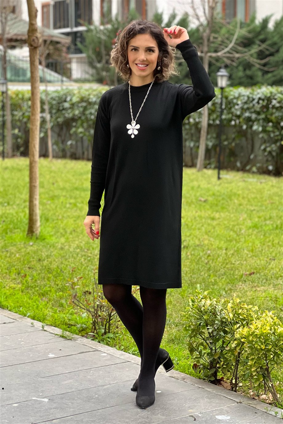 Siyah Triko Elbise