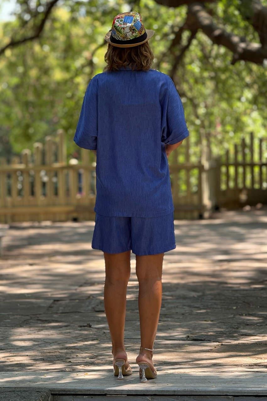 ŞORT GÖMLEK TAKIM - Kot Rengi