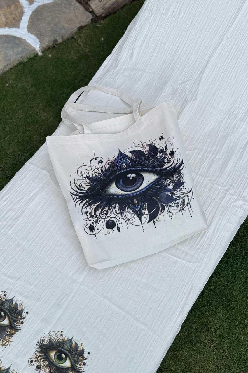 Sürme Desenli Bez Çanta