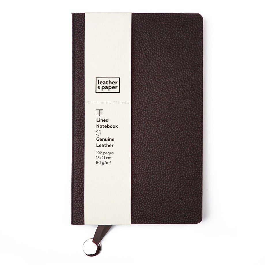  Büyük Boy Kahve Deri Defter 13 x 21 Çizgili 