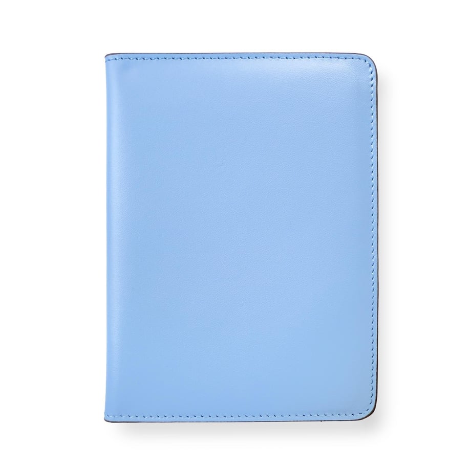 Açık Mavi Deri Pasaport Kılıfı, Valiz Etiketi ve Anahtarlık Hediye Kutusu