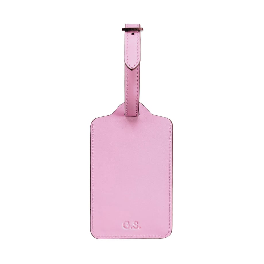 Açık Pembe Deri Valiz Etiketi ve Anahtarlık Hediye Kutusu