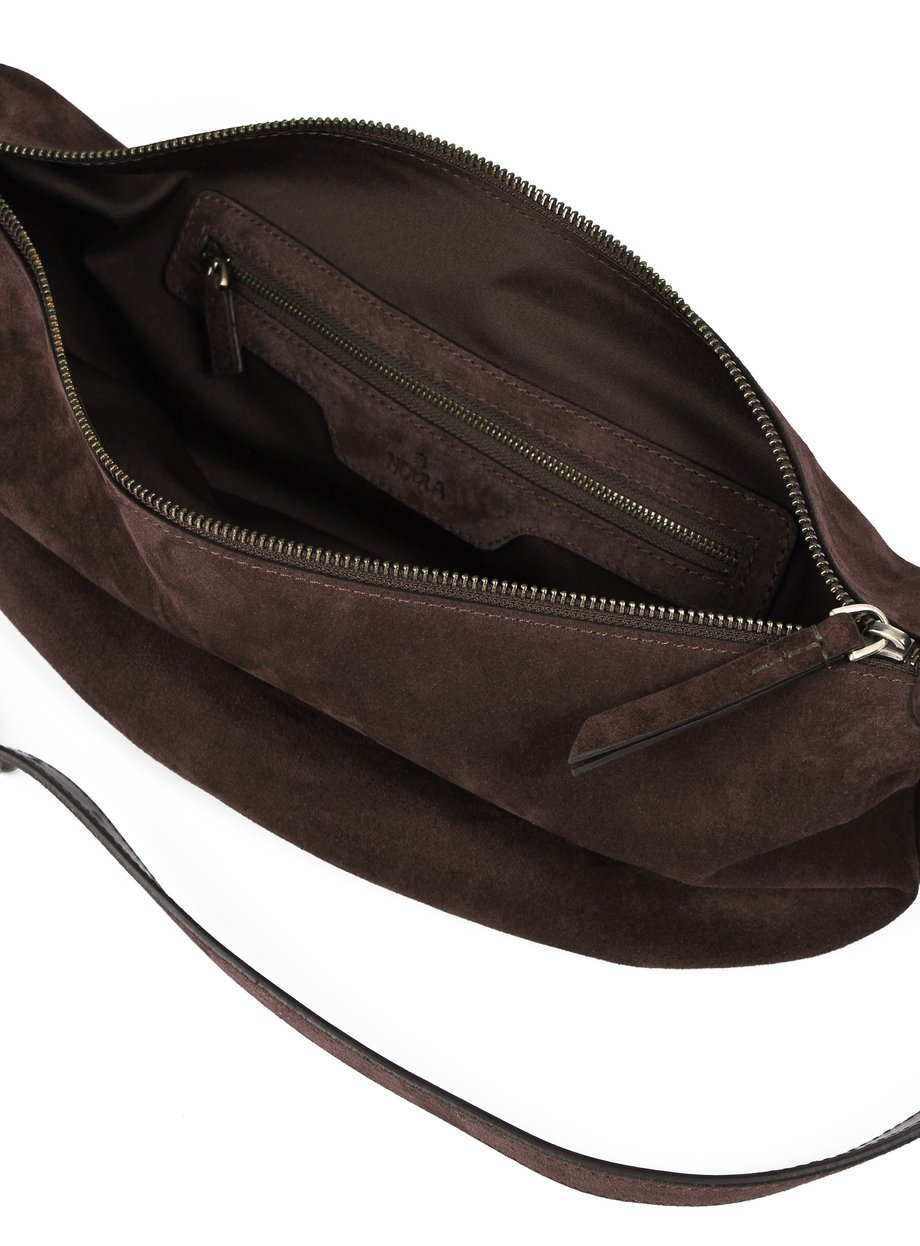 Çift Askılı Deri Çapraz Çanta Kahve