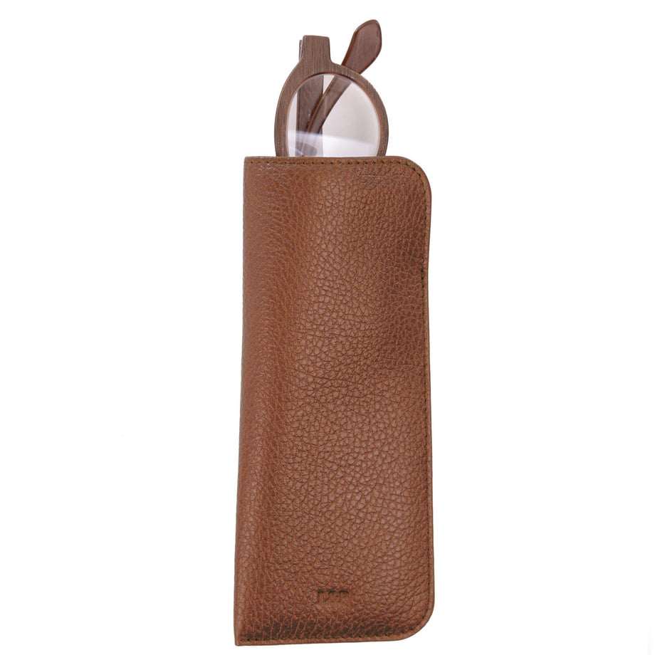 Deri Gözlük Kılıfı Taba