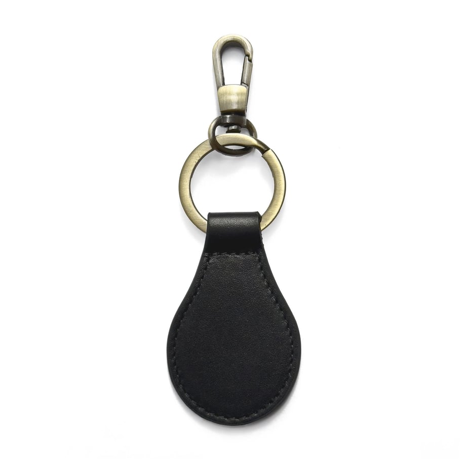 Düz Deri Anahtarlık Loop Siyah