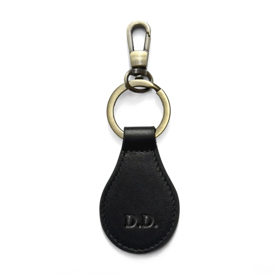 Düz Deri Anahtarlık Loop Siyah