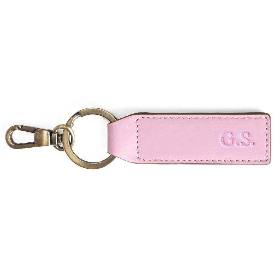 Düz Deri Anahtarlık Pier Açık Pembe