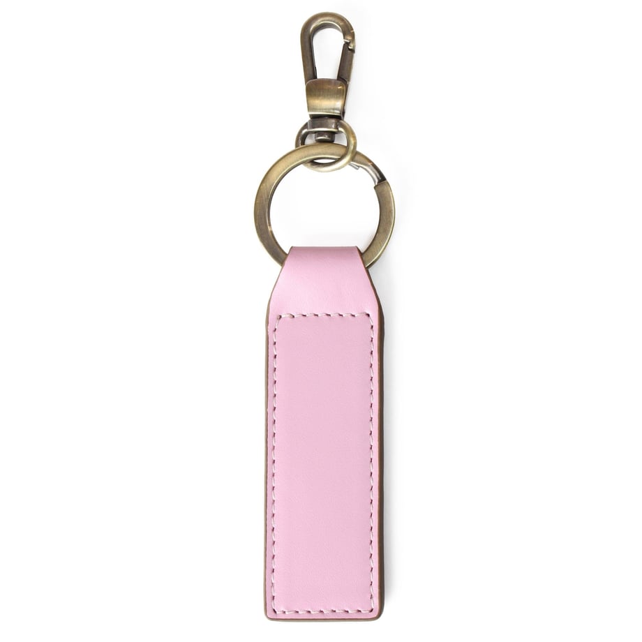 Düz Deri Anahtarlık Pier Açık Pembe