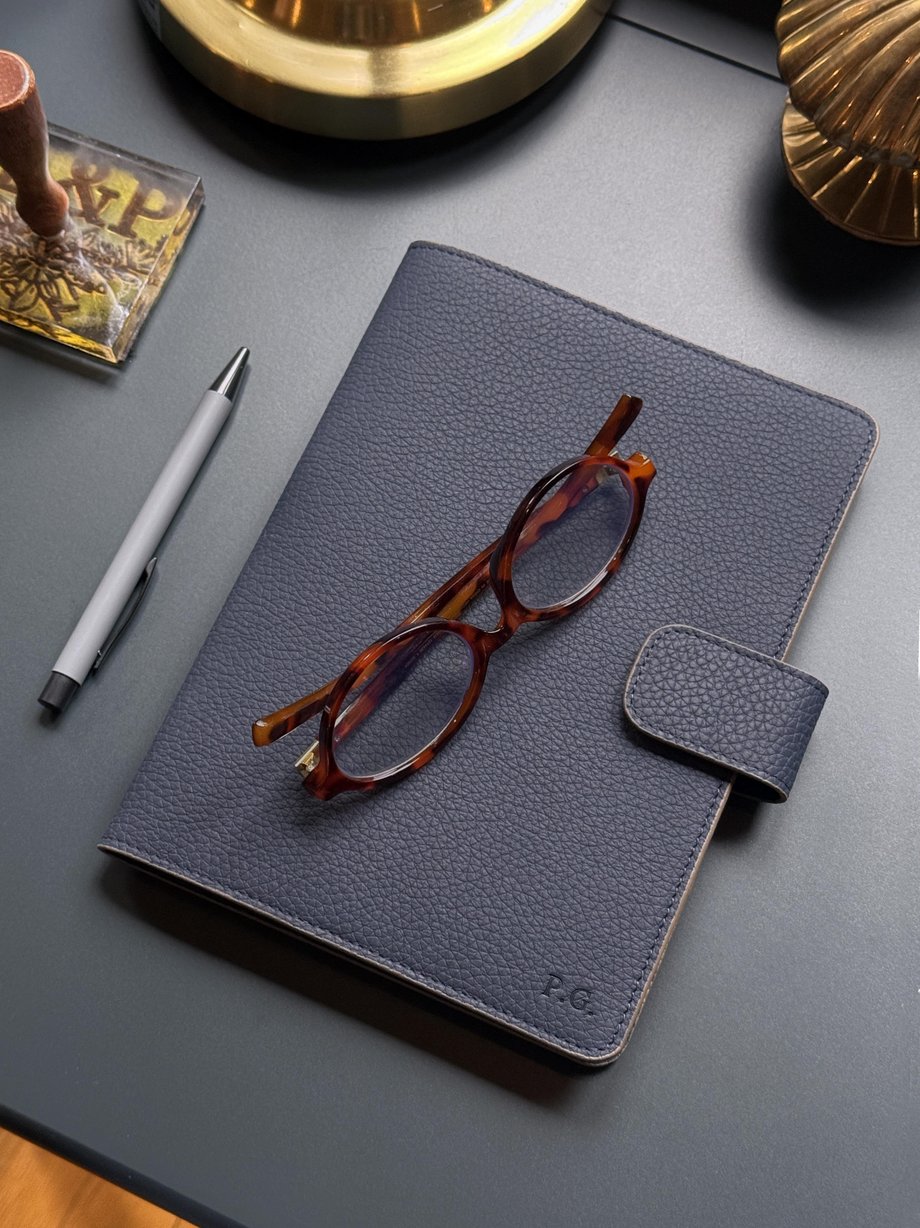 Lacivert Deri Kılıf ve A5 Defter